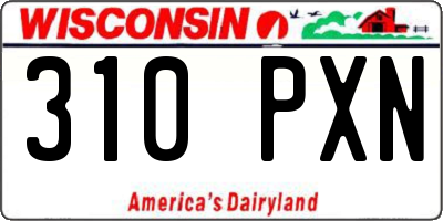 WI license plate 310PXN