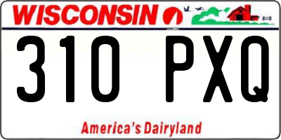 WI license plate 310PXQ