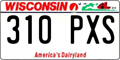 WI license plate 310PXS