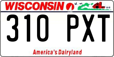 WI license plate 310PXT