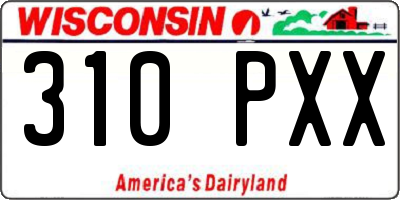 WI license plate 310PXX