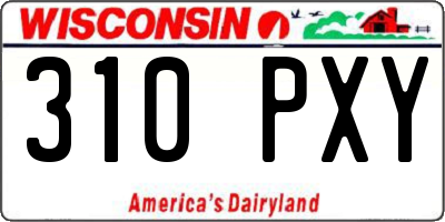 WI license plate 310PXY