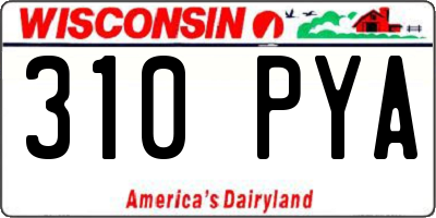 WI license plate 310PYA