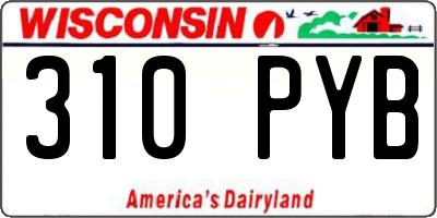 WI license plate 310PYB