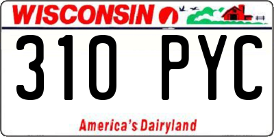 WI license plate 310PYC
