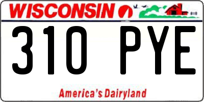 WI license plate 310PYE