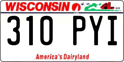 WI license plate 310PYI