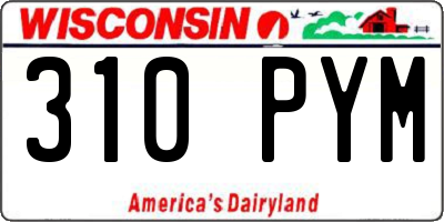 WI license plate 310PYM