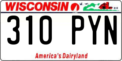 WI license plate 310PYN