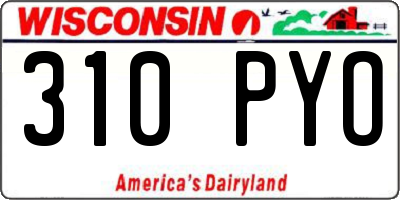 WI license plate 310PYO