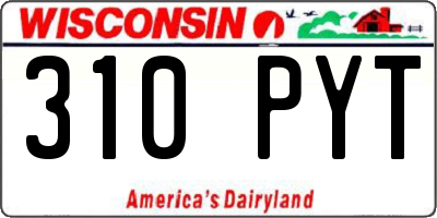 WI license plate 310PYT
