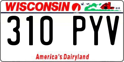 WI license plate 310PYV
