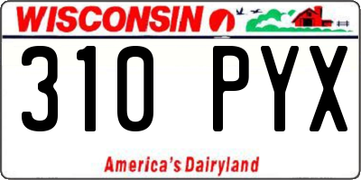 WI license plate 310PYX