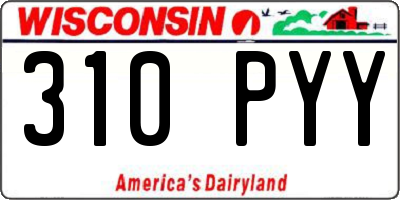 WI license plate 310PYY
