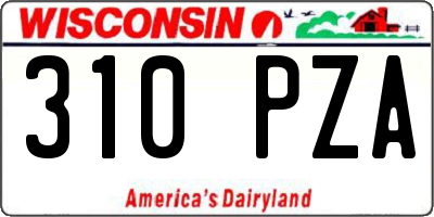 WI license plate 310PZA