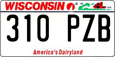 WI license plate 310PZB