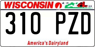 WI license plate 310PZD
