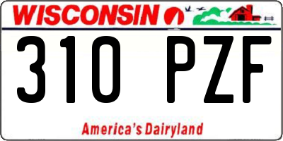 WI license plate 310PZF
