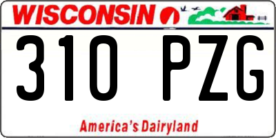 WI license plate 310PZG