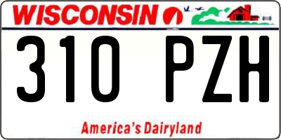 WI license plate 310PZH