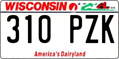WI license plate 310PZK