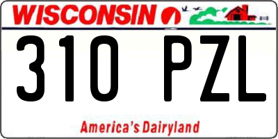 WI license plate 310PZL