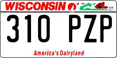 WI license plate 310PZP