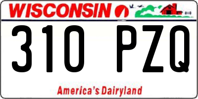 WI license plate 310PZQ