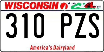 WI license plate 310PZS
