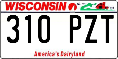 WI license plate 310PZT