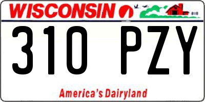 WI license plate 310PZY