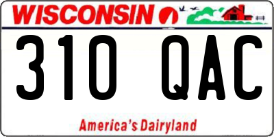 WI license plate 310QAC