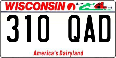 WI license plate 310QAD