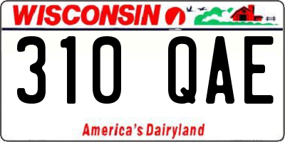 WI license plate 310QAE