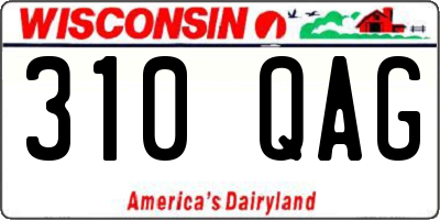 WI license plate 310QAG