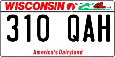 WI license plate 310QAH