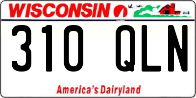 WI license plate 310QLN