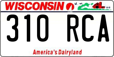 WI license plate 310RCA