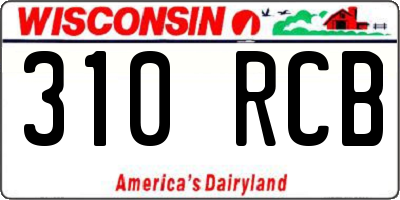 WI license plate 310RCB