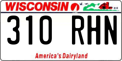 WI license plate 310RHN