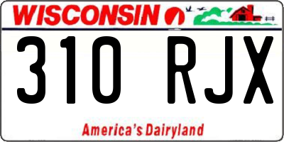 WI license plate 310RJX