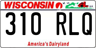 WI license plate 310RLQ