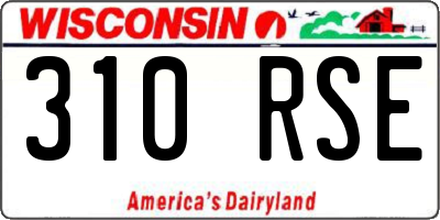 WI license plate 310RSE