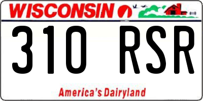 WI license plate 310RSR