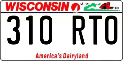 WI license plate 310RTO