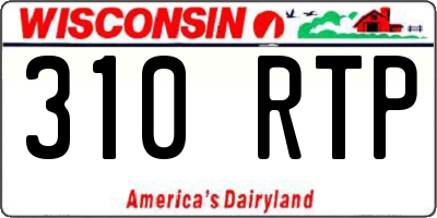 WI license plate 310RTP