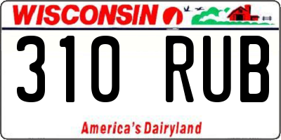 WI license plate 310RUB
