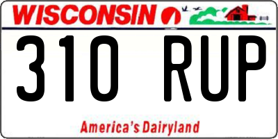 WI license plate 310RUP