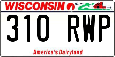 WI license plate 310RWP
