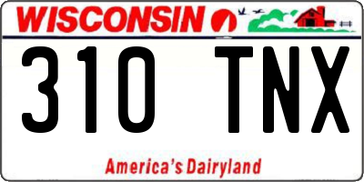 WI license plate 310TNX